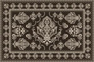 Damask rug pattern,Navajo carpet design thai carpet pattern,Native American,motif geometric.Rug design for decor. vector