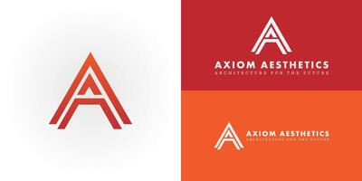 The dynamic logo design creatively integrates the initials AA into a stylized, geometric A form, creating a symbol that evokes a sense of contemporary architectural design and structural integrity. vector