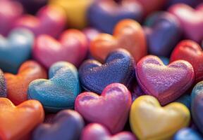 Close Up Multicolored Heart Shaped Objects photo