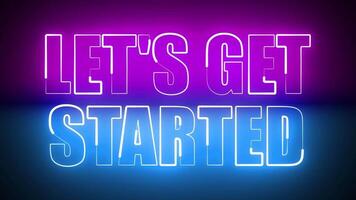 LET'S GET STARTED NEON TITLE ANIMATION V1 video