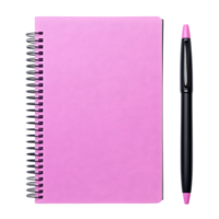 Pink Spiral Notebook and Pen A Blank Canvas for Ideas Against Transparent Background png