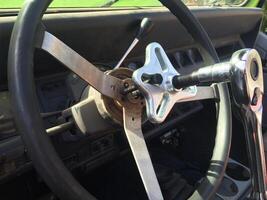 Steering Wheel with Puller Tool on a 1990s SUV, Working on the Turn Signals photo