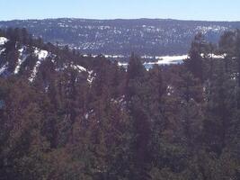 Forested Mountains Overlooking Big Bear Lake in California in Winter photo