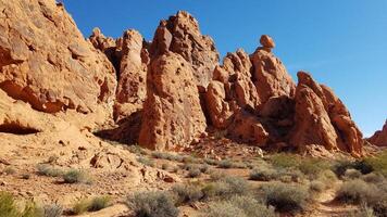 Scenic Red Rock Formations at Valley of Fire State Park, Nevada, USA photo