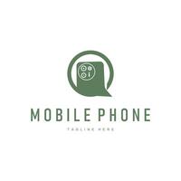 mobile phone logo design simple concept smart device brand product or business vector