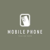 phone logo design simple concept smart device template symbol brand product or business vector
