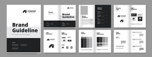 Brand Guideline Template, A4 logo guideline layout brand guidelines presentation template vector