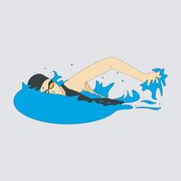 swimming athlete in the pool vector