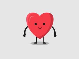 flat illustration of a heart with arms vector