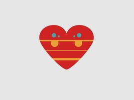 flat illustration of a heart with a whimsical vector
