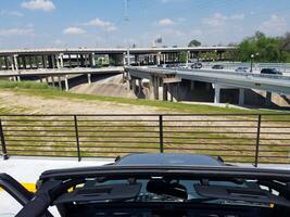 Interchange in Houston, View from Vehicle with Top Down in Spring photo
