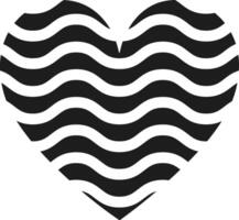 Wavy Heart Silhouette - Abstract Love Symbol vector