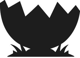 Cracked Egg Shell Silhouette - Broken Eggshell Illustration vector