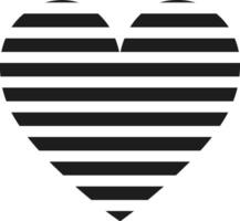 Geometric Striped Heart Silhouette - Abstract Design vector
