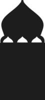 Islamic Minaret Silhouette with Dome - Minimalist Design vector