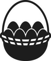 Egg Basket Silhouette - Easter and Farm Design vector