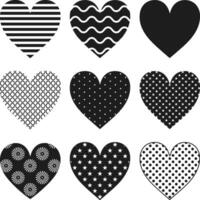 Heart Shape Collection - Silhouette Set vector