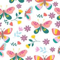 Cute Colorful Butterfly Seamless Pattern vector
