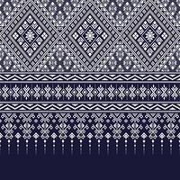 White diamond shaped seamless pattern border on denim blue with swatch for decorations, fabric print, textile texture, and other prints. vector