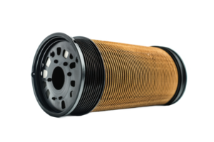 Oil filter image, showcasing automotive part, filtration system, and engine component details. png