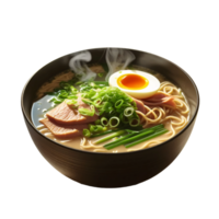 A bowl of ramen with an egg in it png