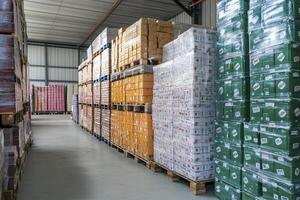Organized Cardboard Boxes in Warehouse Storage photo