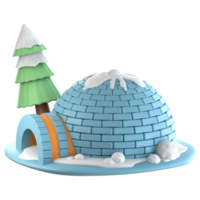 An igloo with a tree and snow on it png