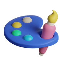 A toy palette with a candle and paintbrush png