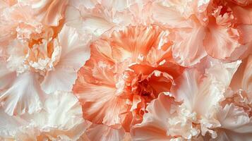 A close up of a bunch of white and pink flowers photo