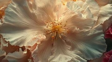 A close up of a flower with a lot of petals photo