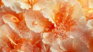 Orange flowers with water droplets on them photo