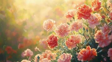A painting of flowers in the sun photo