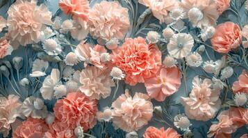 A large group of pink and white flowers photo