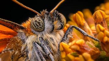 A close up of a butterfly on a flower photo