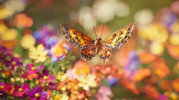 Butterfly on flowers photo