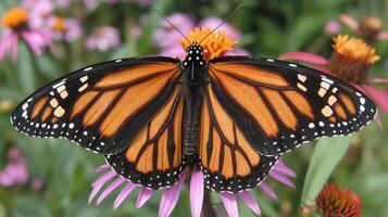 A monarch butterfly on a flower photo