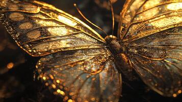 Golden butterfly wallpaper photo