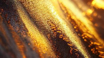 Golden metallic fabric background photo