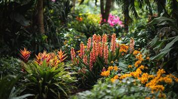 A garden with many different types of plants photo