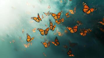 Butterflies flying in the air photo