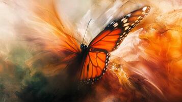 A butterfly is flying in the air photo