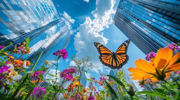 Butterfly in the city photo