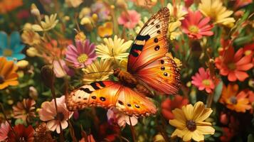 Butterfly in flower wallpaper photo