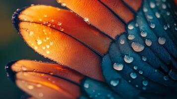 A close up of a butterfly with water droplets on it photo