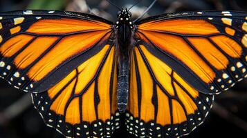 A monarch butterfly with black and orange wings photo