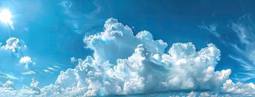 Clouds in the sky with sun shining through them photo