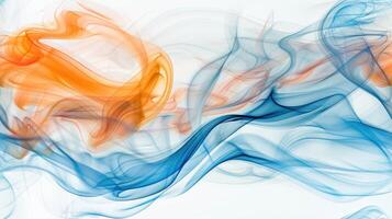 Abstract background of orange and blue smoke photo