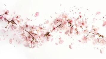A branch of pink flowers is shown in the air photo