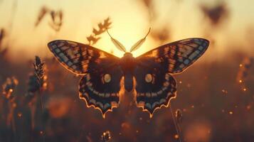 A butterfly with large wings and long antennae photo