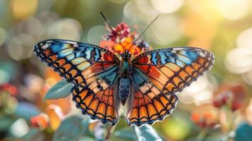 A colorful butterfly on a flower photo